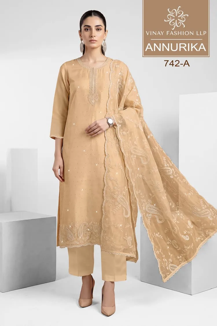 Annurika By Vinay Kuleesh Shining Dolamine Salwar Kameez